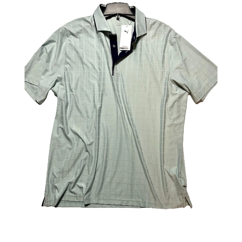 Puma MATTR Check Polo Men's XL Modern Mint/Deep Navy (R1)